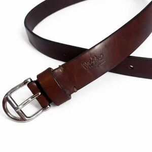 Will Leather Brown Genuine Leather Belt Size Small Solid Brass Buckle Woman’s